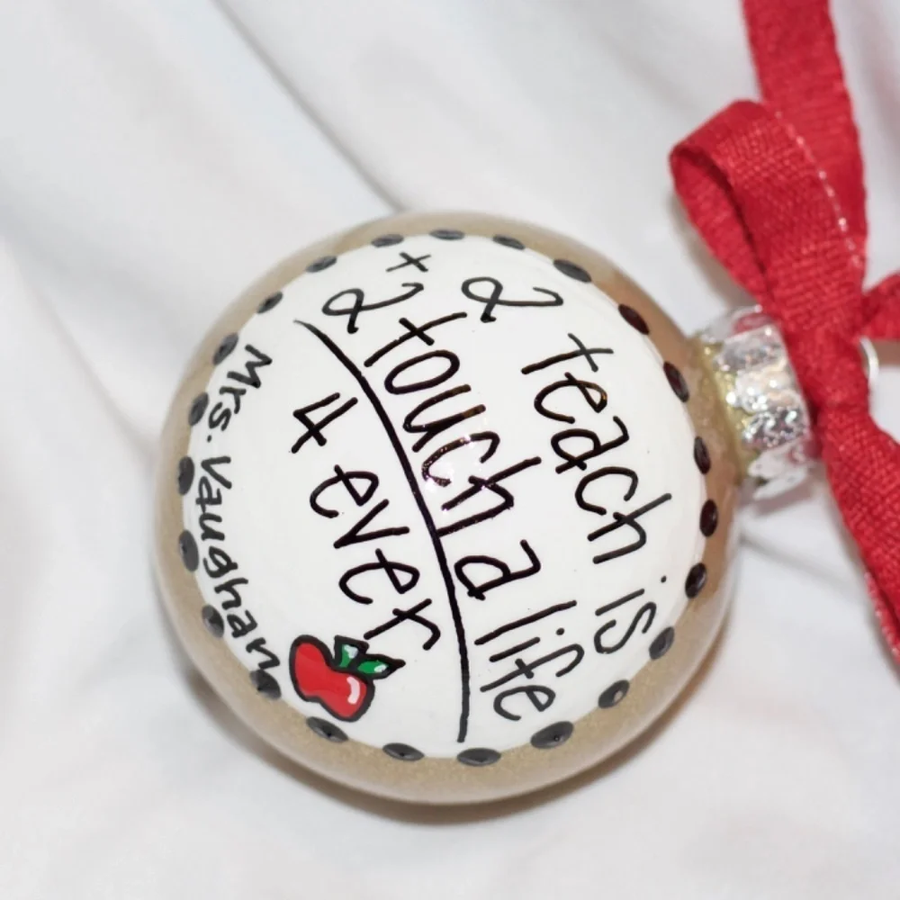 Teaching Adds Up! Personalized Teacher Christmas Ornament – Custom Holiday Gift